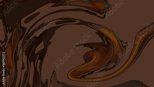 Fluid abstract brown and gold swirl background with smooth flowing marble textures ideal for luxury branding, packaging design, digital artwork, modern visuals, and elegant decorative projects.