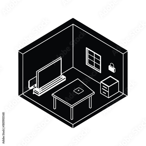 Isometric Smart Home Interior Vector