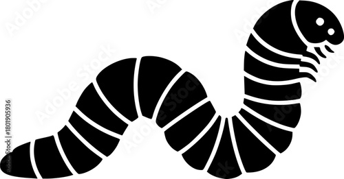 vector illustration of a worm with a segmented body