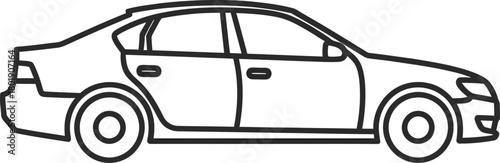 Sedan car outline vector illustration automotive design transportation eps silhouette