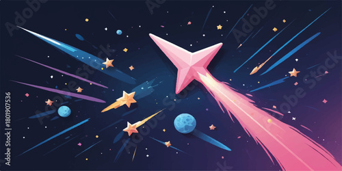 Abstract vector illustration of a dark night sky with a blue starry constellation design, perfect for a winter holiday background