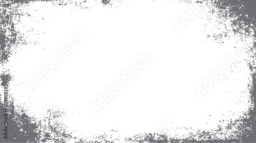 Gray distressed grunge border texture with white empty space for text and design elements background