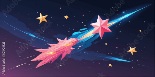 Abstract space background with bright starry blue galaxy design and space for text