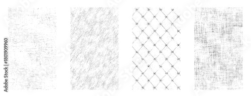 Fotografija Four distinct black and white textured grunge overlays including random scratche