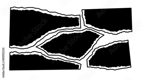 Torn paper texture illustration featuring jagged edges and irregular shapes, ideal for creative projects, scrapbooking, and artistic backgrounds with copy space