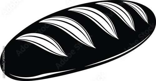 Black and white bread loaf vector illustration bakery food design art eps silhouette