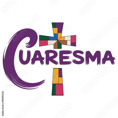 Minimal Cuaresma Christian Vector Graphic for Lent Season.