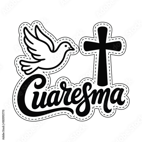 Minimal Cuaresma Christian Vector Graphic for Lent Season.