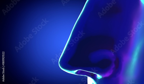 Female anatomy - close-up on nose - 3d illustration