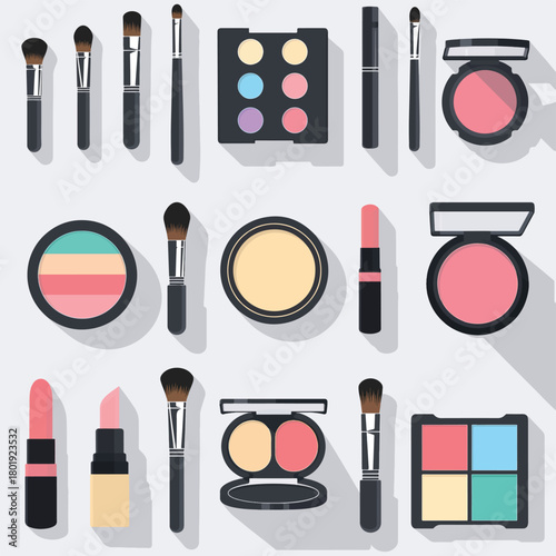 Makeup Products Flat Lay