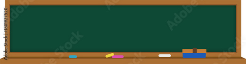 シンプルな横長の黒板の枠のイラスト