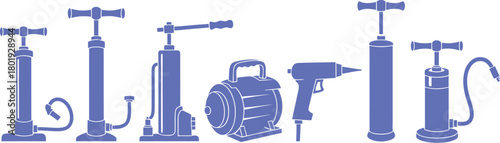 Selection of air pumps and power tools for home and professional use