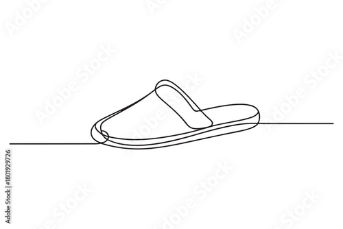 Sandals one line drawing simple flip flops icon vector
