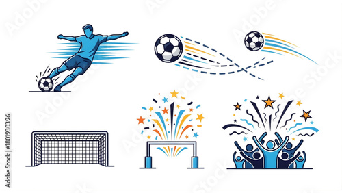 Soccer Illustrations Action Shots, Goals, and Celebrations – A Vector Graphics Collection