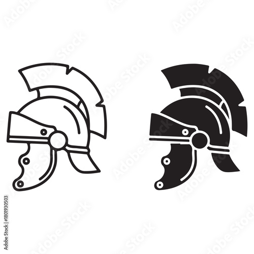 Ancient Roman Helmet Icon Set