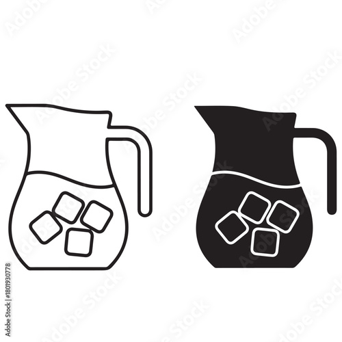 Icon of a Pitcher Filled with Ice Cubes