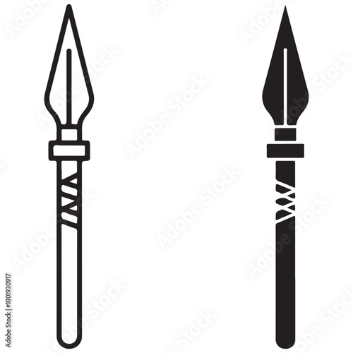 Two Styles of Spear Icons on White Background