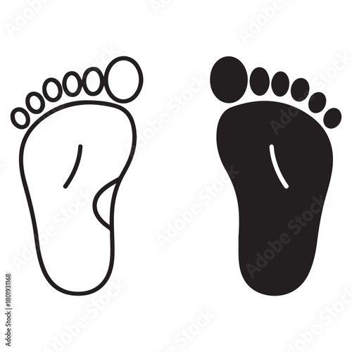 Black and White Footprints Illustration