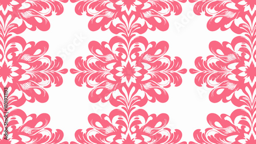 Elegant seamless wallpaper with detailed cream florals arranged on deep teal background