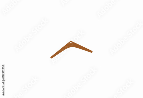 Traditional Wooden Boomerang with a Curved Design Against a Plain Background Showcasing Aerodynamic Shape and Craftsmanship