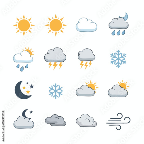 Weather Icons Set for Forecasts and Climate