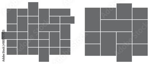 Set of collage for photos or images. Empty photo frame collage of nine parts. Poster frame mockup. Collage image photo, pattern montage frame photography illustration. 