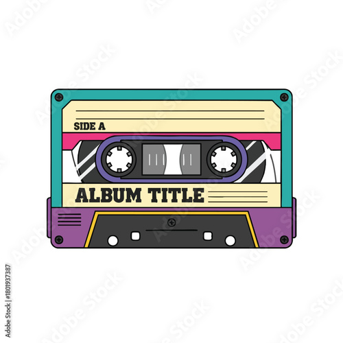 Vintage Cassette Tape Illustration