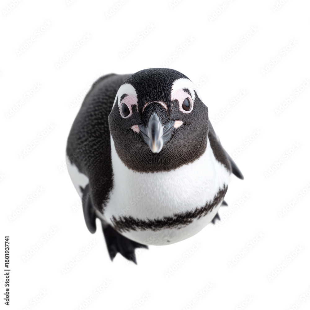Naklejka premium Adorable Penguin Portrait on White Background