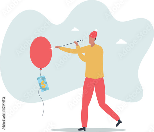 Reduce inflation by increase interest rate, FED or central bank monetary policy to cut or decrease inflation problem concept.life and employment of people.