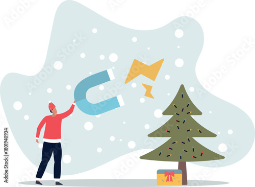 Business attraction or charisma with power to draw or attract business opportunity, money or customers concept.life and employment of people.