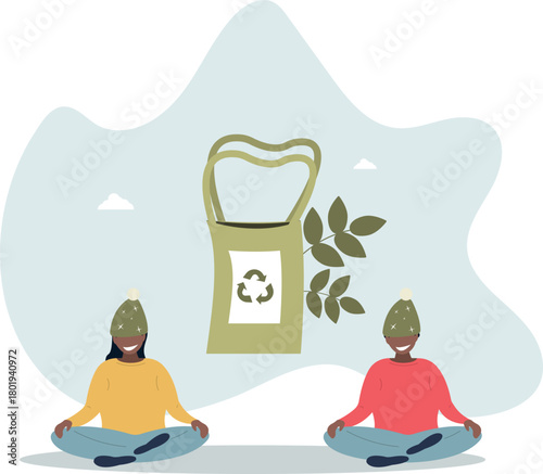 Eco bags, Environmental friendly packaging for shopping..life and employment of people.