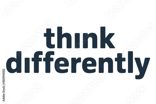 The words 'think differently' are displayed in bold, dark blue sans-serif font on a white background.