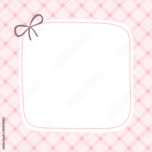 Cute kawaii template square vector frame. Cartoon hand-drawn doodle style. Perfect for stationery, design stickers for notes, notebook sheets, posts for social networks. Pastel palette.