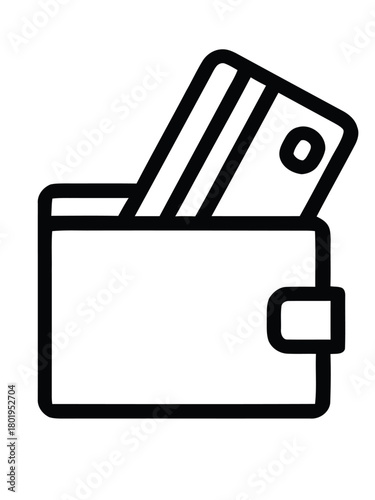 Icon of a wallet with a credit card peeking out, representing financial transactions and payment methods