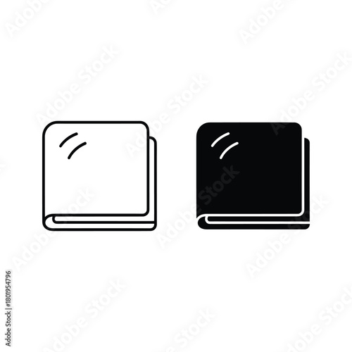 Towel icon set isolated on, outline and filled style