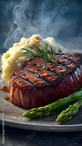 grilled meat with vegetables