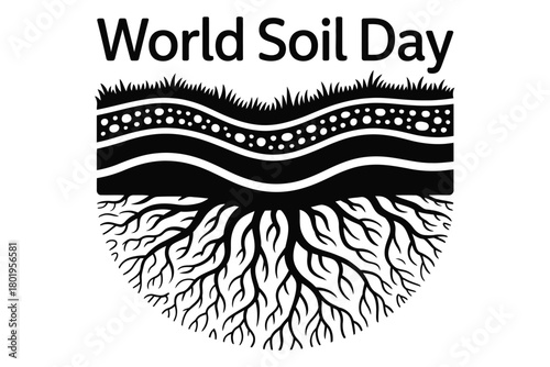 World Soil Day illustration shows layers of soil and plant roots