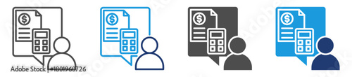 accounting consulting icon set with multiple style