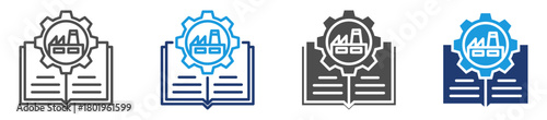 industry knowledge icon set with multiple style