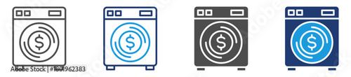 money laundering icon set with multiple style