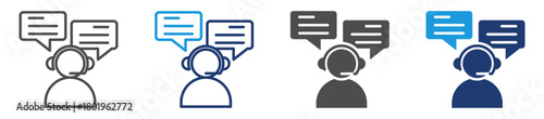 help desk icon set with multiple style