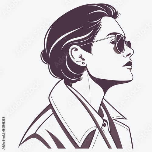 Fashionable Face Framed By Sunglasses