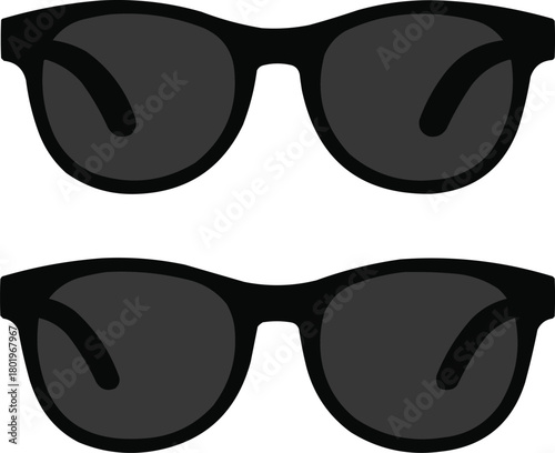 Minimal Sunglasses Icons Pack  Simple Solid Shapes for Accessories and Fashion Design