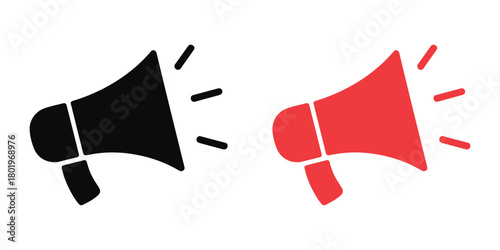 megaphone icon vector silhouette, Loudspeaker vector symbol. announcement, promotion