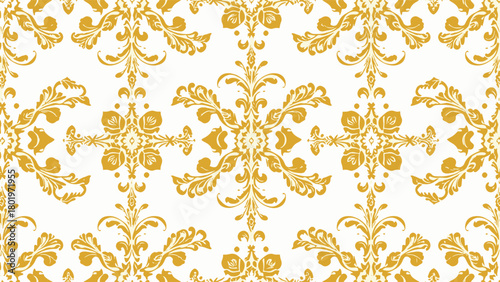 Vector damask seamless pattern background. Classical luxury old fashioned damask ornament, royal Victorian seamless texture for wallpapers, textile, wrapping.
