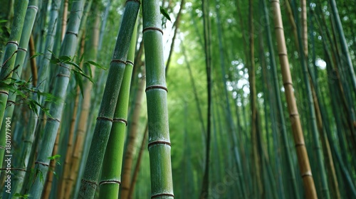 clacking. Bamboo stalks swaying and clacking in forest breeze with filtered daylight and motion blur. gardening catalogs, home-decor guides, designed for home decor and floral branding.