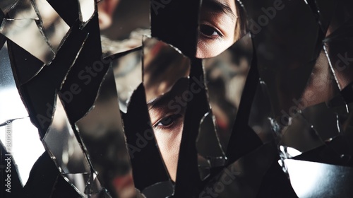 incivility. Broken mirror fragments reflecting multiple faces, symbolic of fractured trust and impossible reassembly. wellbeing guides.