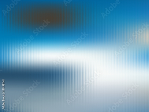 Картината върху платно Abstract bright blue background with a luminous white band across the center, rendered through a ribbed glass texture with vertical lines