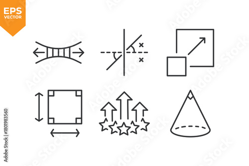 Set of line icons mathematics, Scala . Outline icons collection stock illustration stock illustration