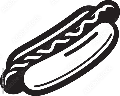 Hot dog with mustard isolated on, a classic fast food icon